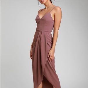 Lulus Reinette Mauve Purple Midi Dress
